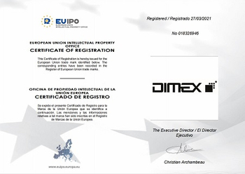 \"DIMEX \" a été enregistré comme une \"marque de commerce de l'Union européenne \"